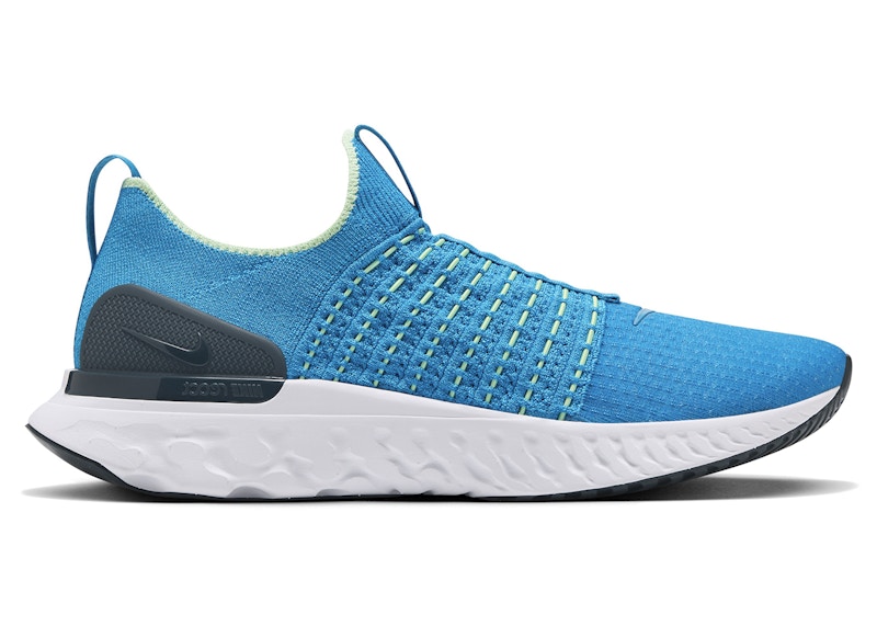 Pre-owned Nike Men's  React Phantom Run Flyknit 2 Sneakers In Blue Orbit/vapor Green/deep Ocean