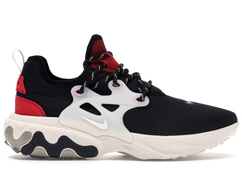 nike react presto white black university red