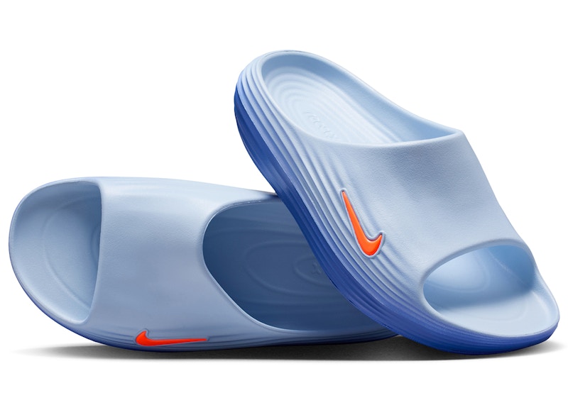 Nike ReactX Rejuven8 Slide Hydrogen Blue Crystal Orange
