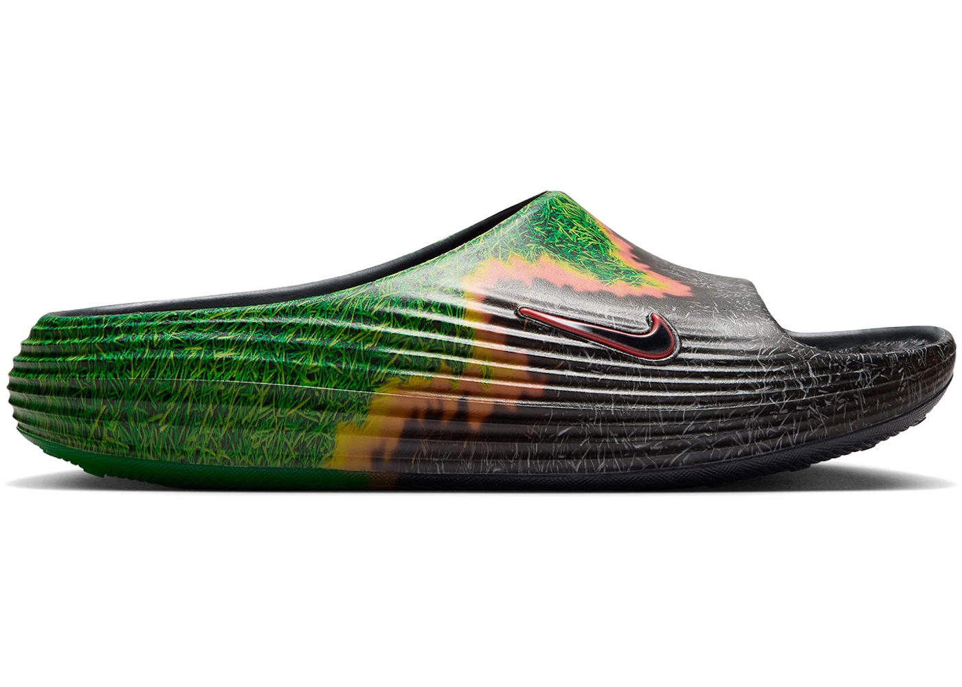 Nike ReactX Rejuven8 Slide .SWOOSH Touch Grass Dark Smoke Grey Kelly Green