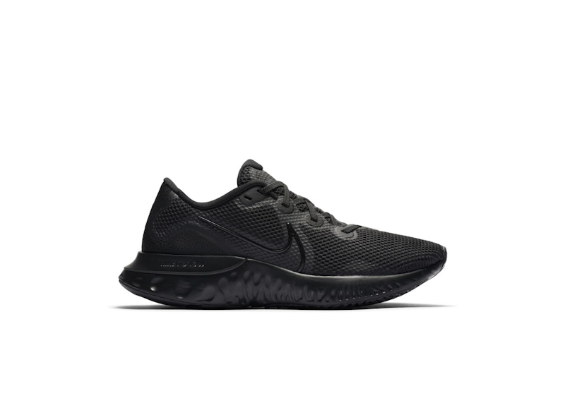 nike running renew run 2 trainers in triple black