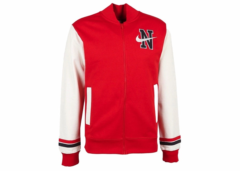 Nike Retro Varsity Jacket White/Red Men's - GB
