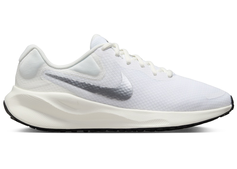 Pre-owned Nike Revolution 7 Metallic Silver (women's) Sneakers In White/sail/black