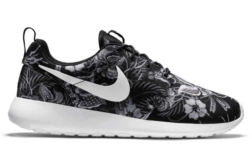 Nike roshe run womens shoes floral black Outlet