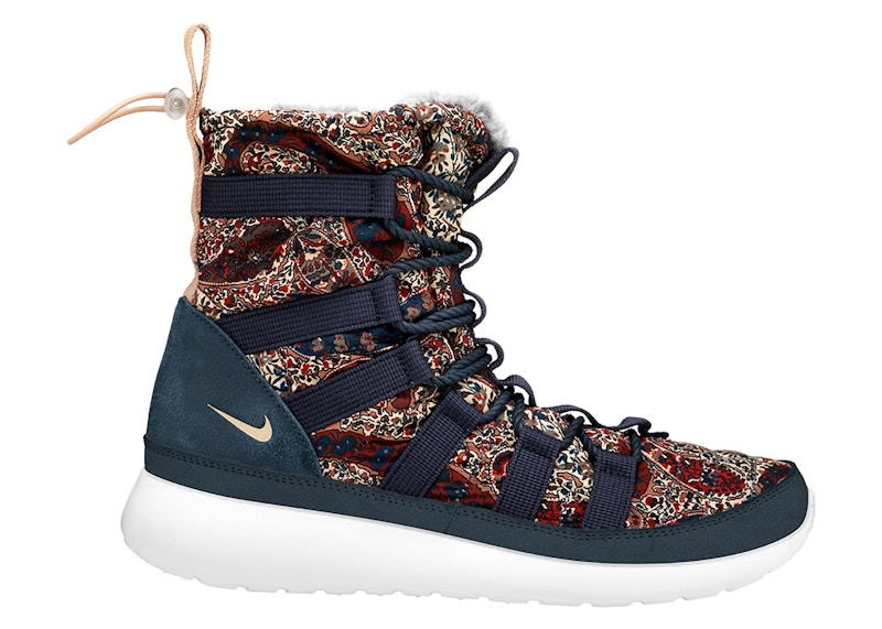 Nike Roshe Run Hi Sneakerboot QS Liberty of London Armory Navy Women s 633519 402 US