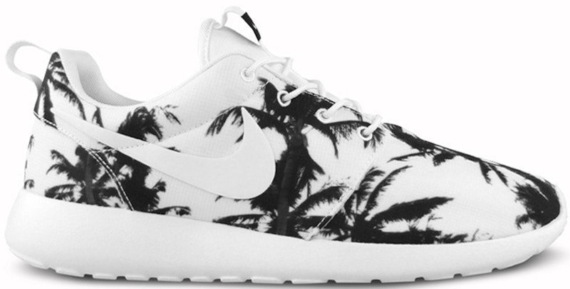 Nike Roshe Run Palm Trees Black White 