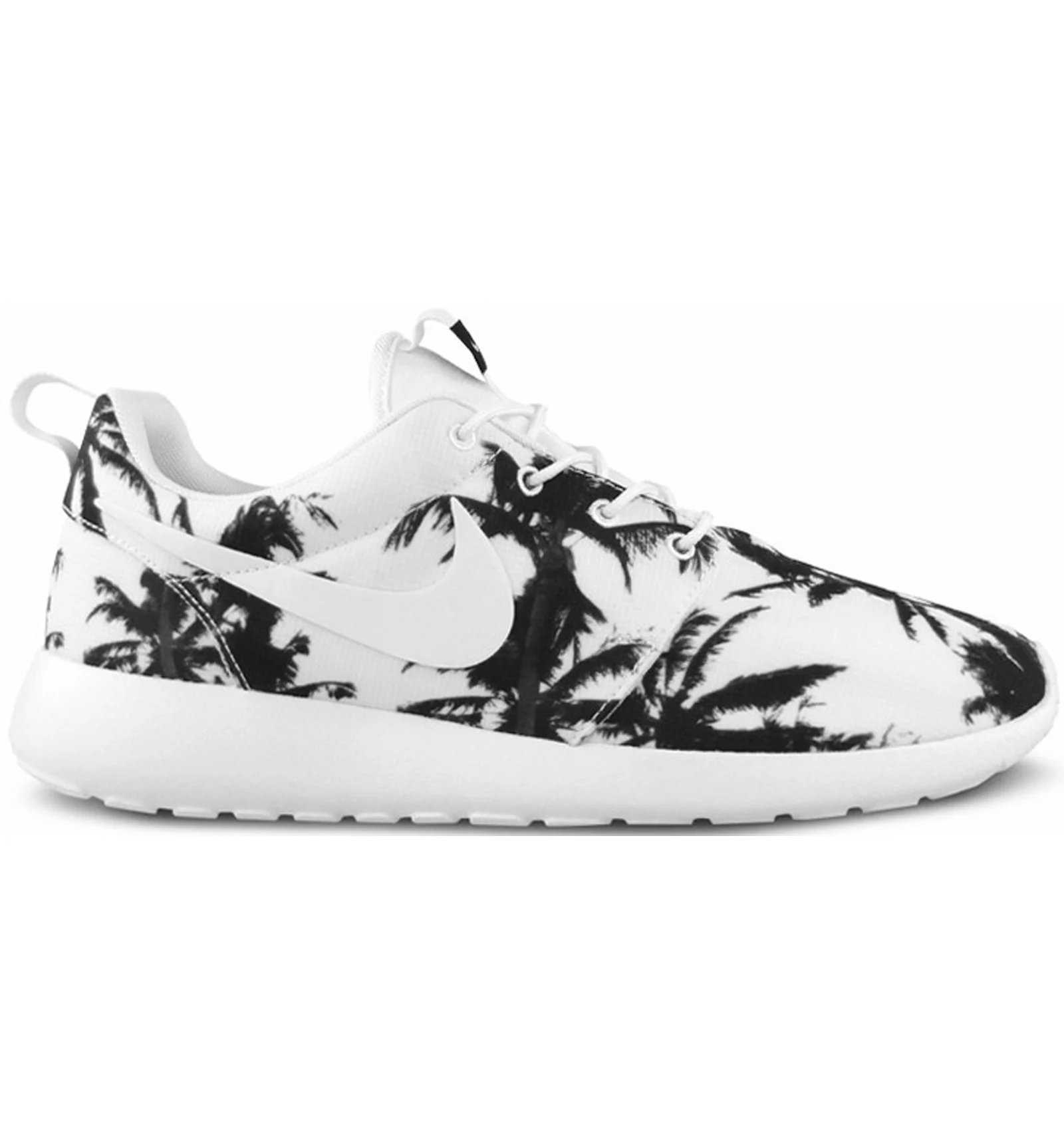 Nike Roshe Run Palm Trees Black White Women s