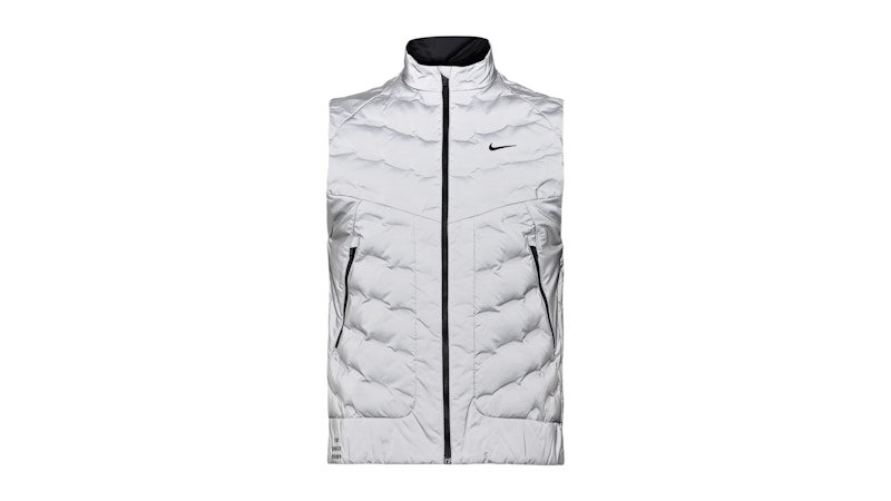 Pre-owned Nike Men's Running Division Thermafit Adv Running Vest In Reflective In Silver