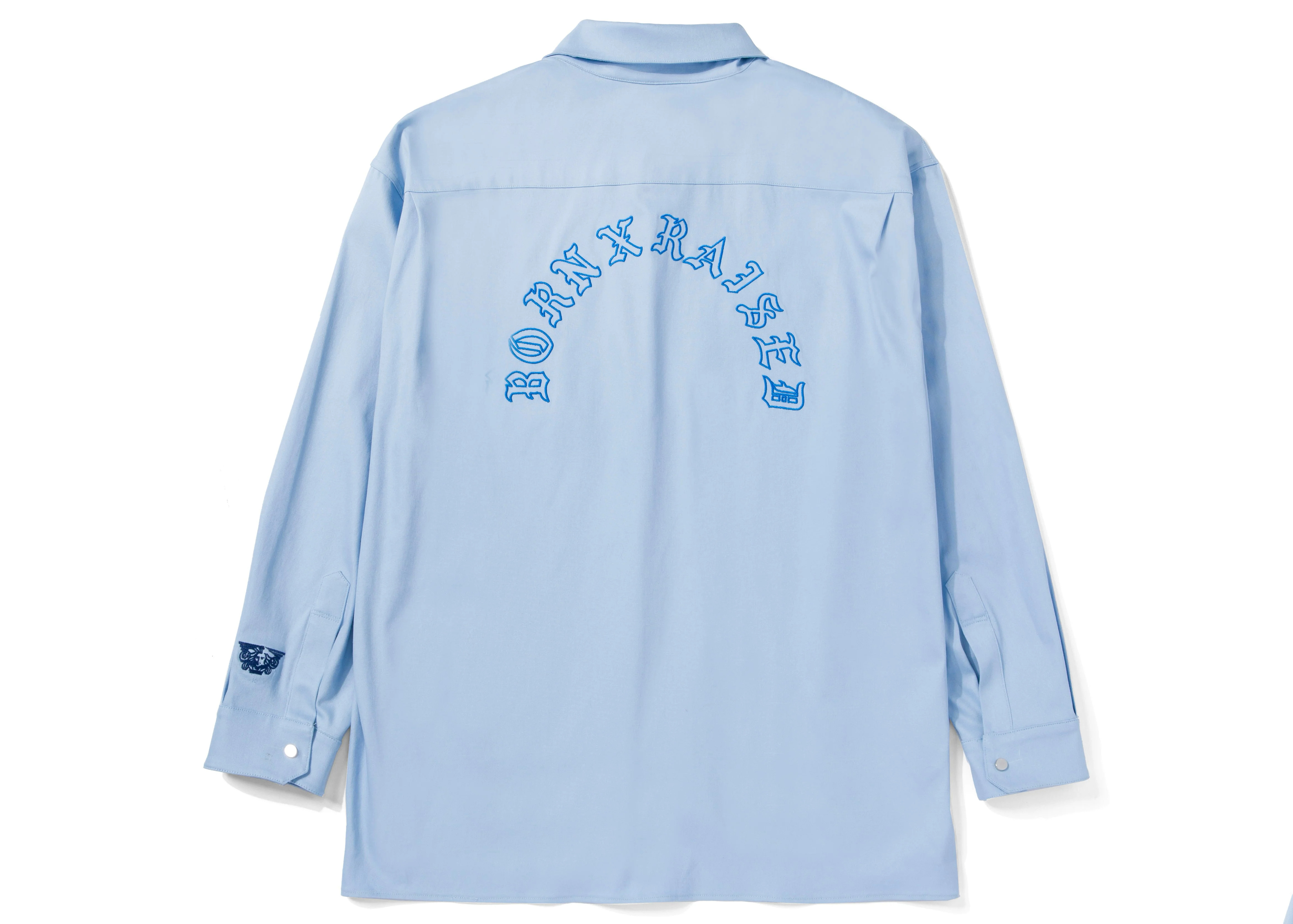 Nike SB Born X Raised Oversized Chambray Button Up Shirt Blue