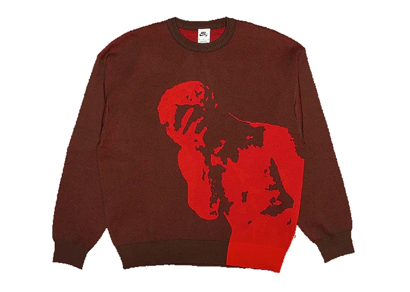 Pre-owned Nike Sb City Of Love Earth Sweater In Burgundy/red