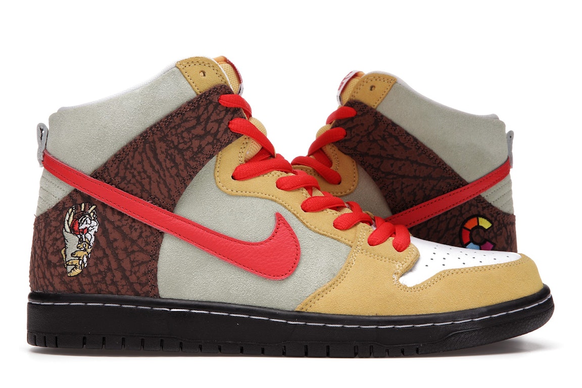 Pre-owned Nike Sb Dunk High Color Skates Kebab And Destroy In Light Green/tan/brown-red