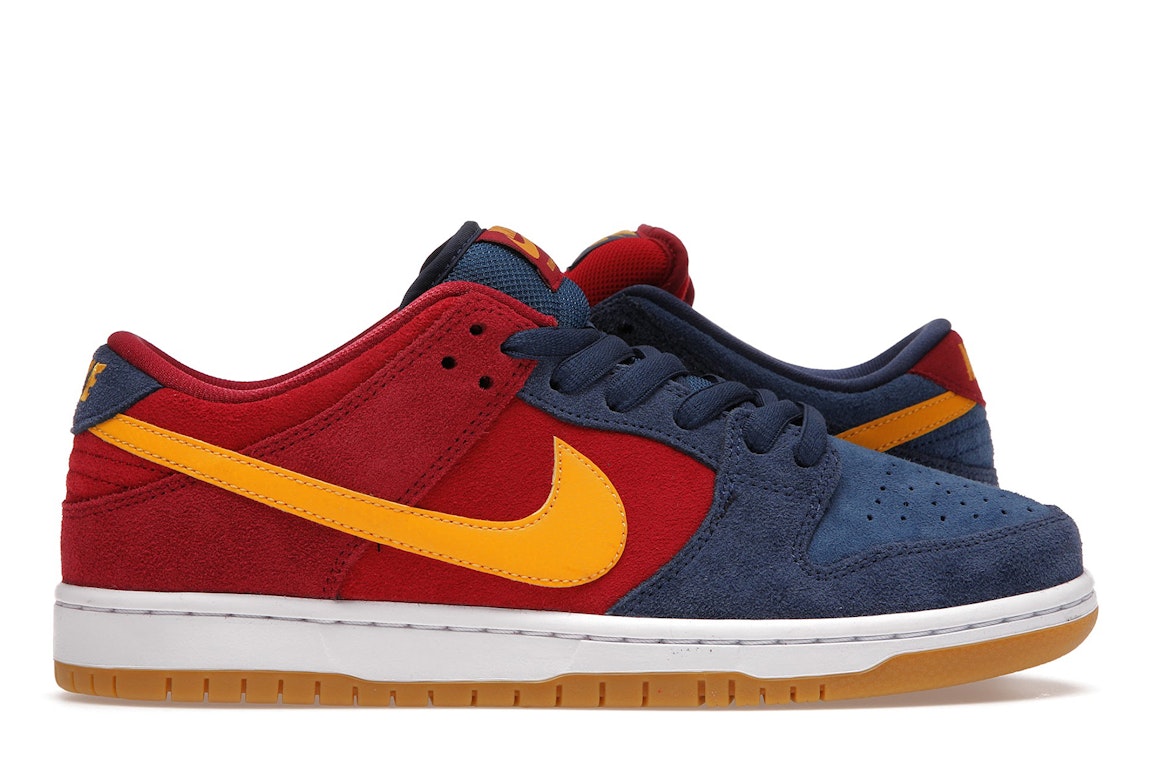 Pre-owned Nike Sb Dunk Low Barcelona In Maroon/navy-gold