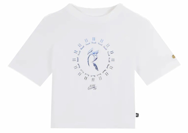 Pre-owned Nike Sb Girls' Rayssa Leal Boxy Tee Shirt In White