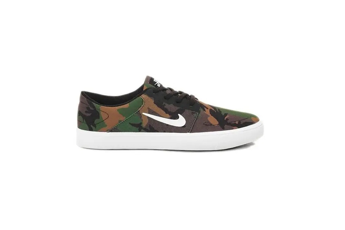 Pre-owned Nike Sb Portmore Canvas Woodland Camo In Camo/white