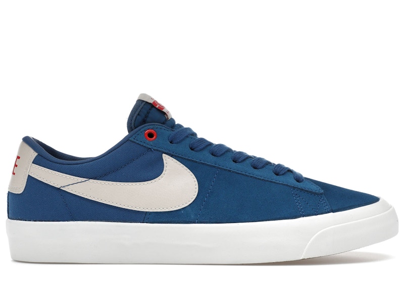 Pre-owned Nike Men's Sb Zoom Blazer Low Pro Gt Sneakers In Court Blue/university Red