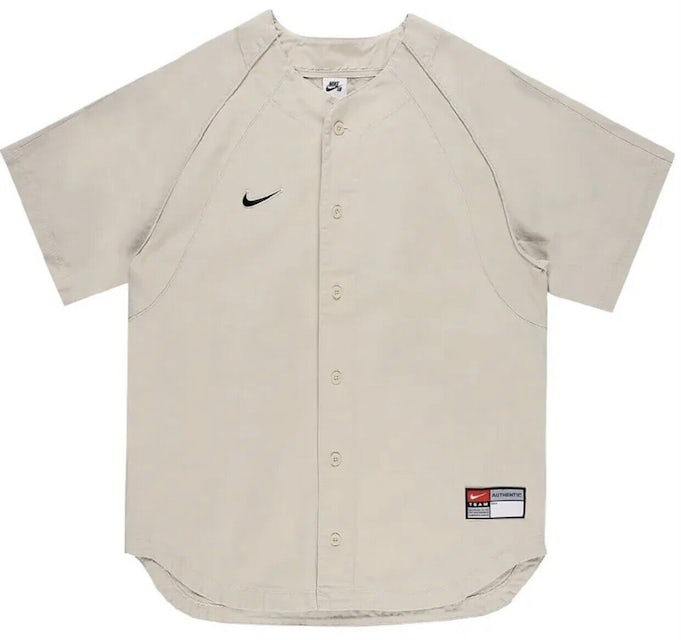 Supreme Nike Leather Baseball Jersey White account on the