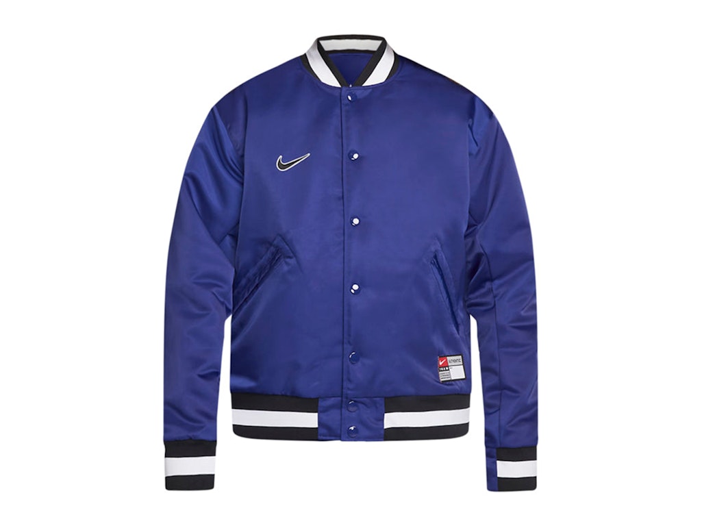 Pre-owned Nike Sb X Mlb Varsity Skate Jacket Deep Royal Blue/black/white/white