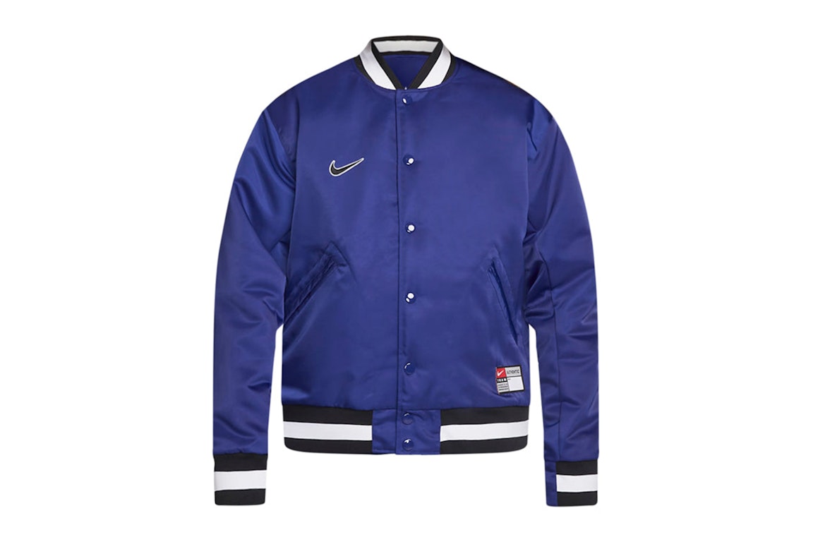Pre-owned Nike Sb X Mlb Varsity Skate Jacket Deep Royal Blue/black/white/white