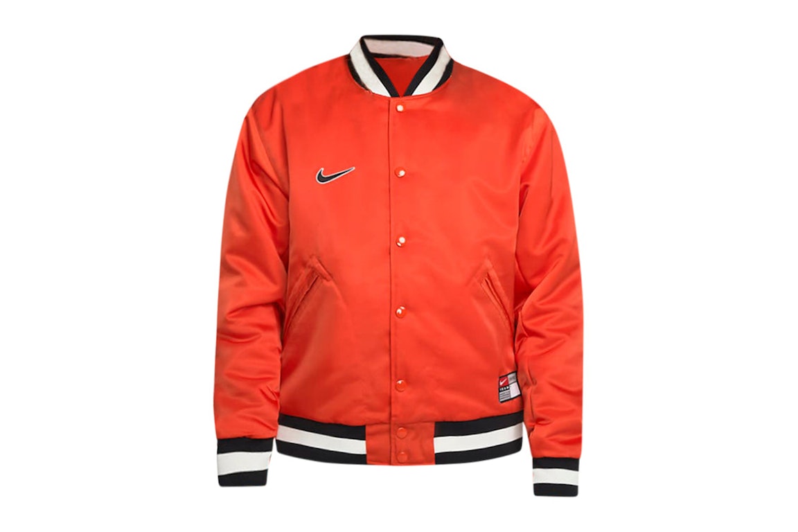 Pre-owned Nike Sb X Mlb Varsity Skate Jacket Team Orange/black/sail/white