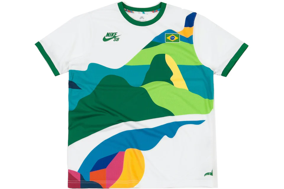 Nike SB x Parra Brazil Federation Kit Crew Jersey (Asia Sizing) White/Clover