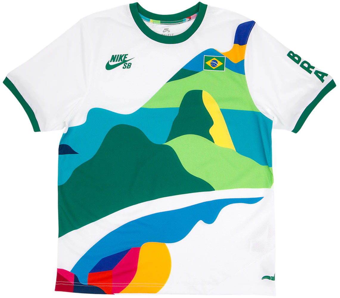 Nike SB x Parra Brazil Kit Crew Jersey White/Clover - FW21 Men's - US