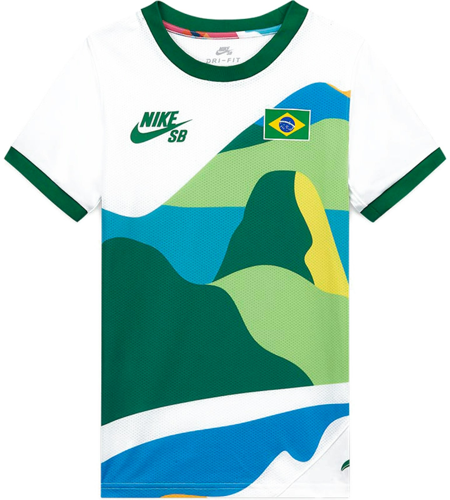 Nike SB x Parra Brazil Kit Crew (Youth) Jersey White/Clover - FW21 Kids' - US