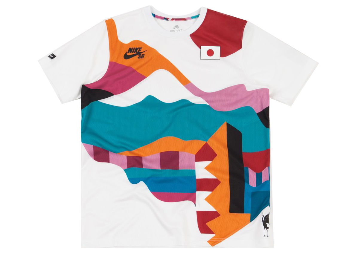 Nike SB x Parra Japan Federation Kit Crew Jersey White/Black شرائح شمع للوجه