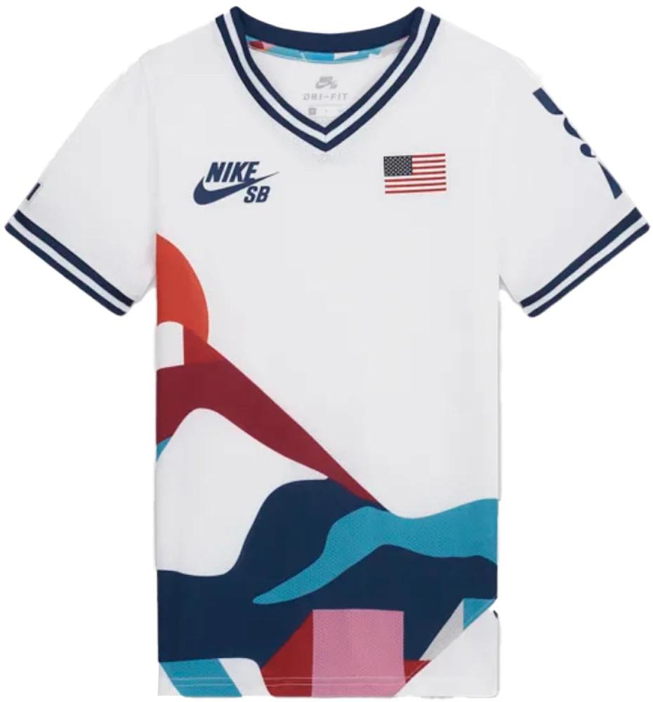Nike x Parra USA Kit Big Kids Skate Jersey White - SS21 - US