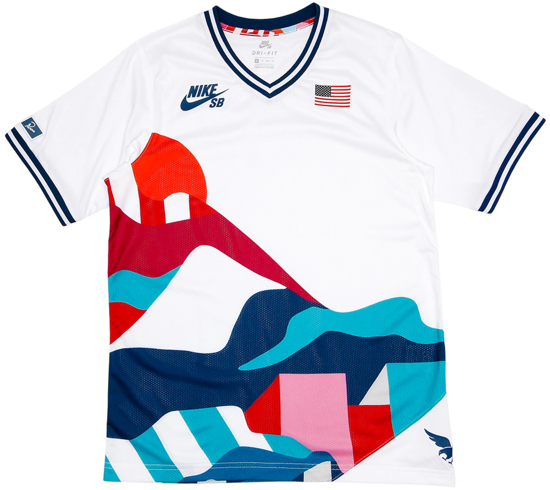 Nike SB x Parra USA Federation Kit Crew Jersey White/Brave Blue FW21 - ES