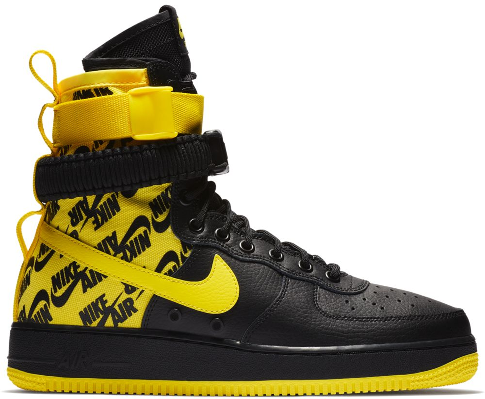 nike air force 1 black and yellow