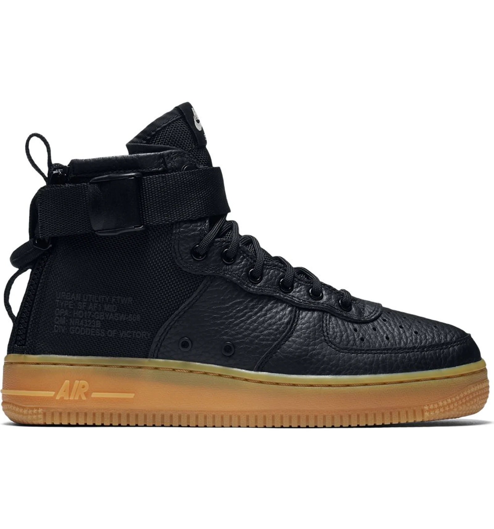 Nike SF Air Force 1 Mid Black Gum GS Kids AJ0424 001 US