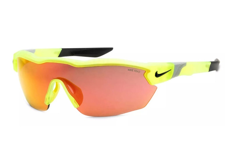 Pre-owned Nike Nik Show X3 Lit Sunglasssdj556001261) In Matte Volt/road Red Mirror (l
