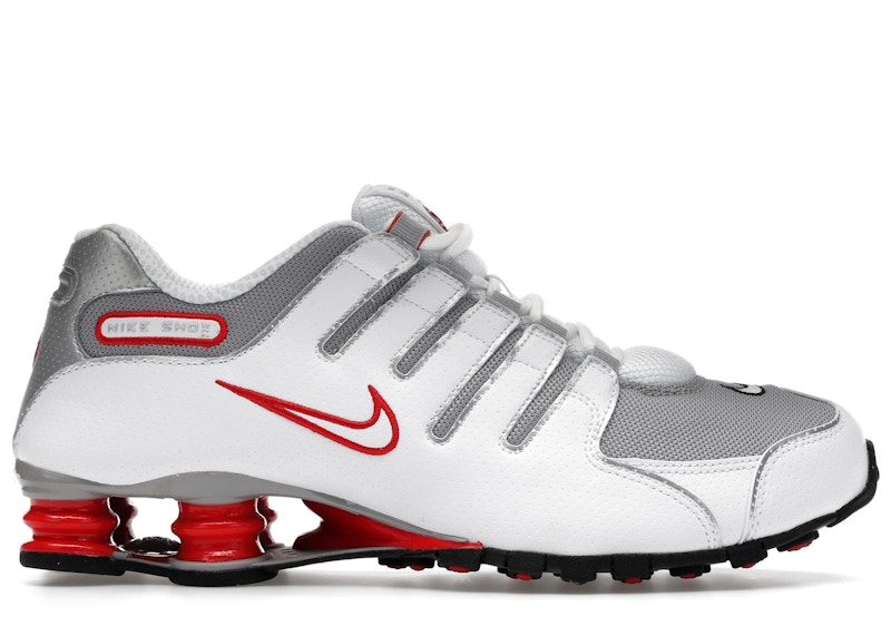 Nike SHOXBB4ホワイト/レッド Nike Shox NZ White Red Metallic Silver Men's - 378341-104 - US