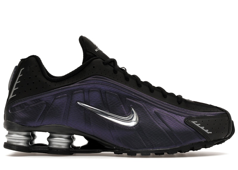 Nike Shox R4 Black Metallic Silver Purple Dynasty Men's - IO4546
