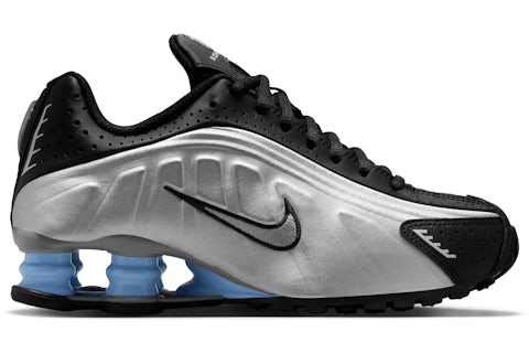 Nike Shox R4 Metallic Silver Black Psychic Blue (GS) CW2626-004 US