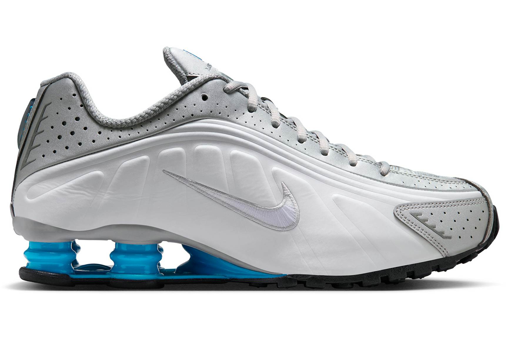 Nike Shox R4 Metallic Argenté Blanc/Bleu Lagoon Homme - Style HQ1988 ...