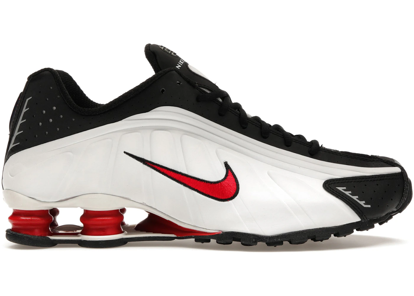 Nike Shox R4 Platinum Tint University Red Black Men's 104265-050