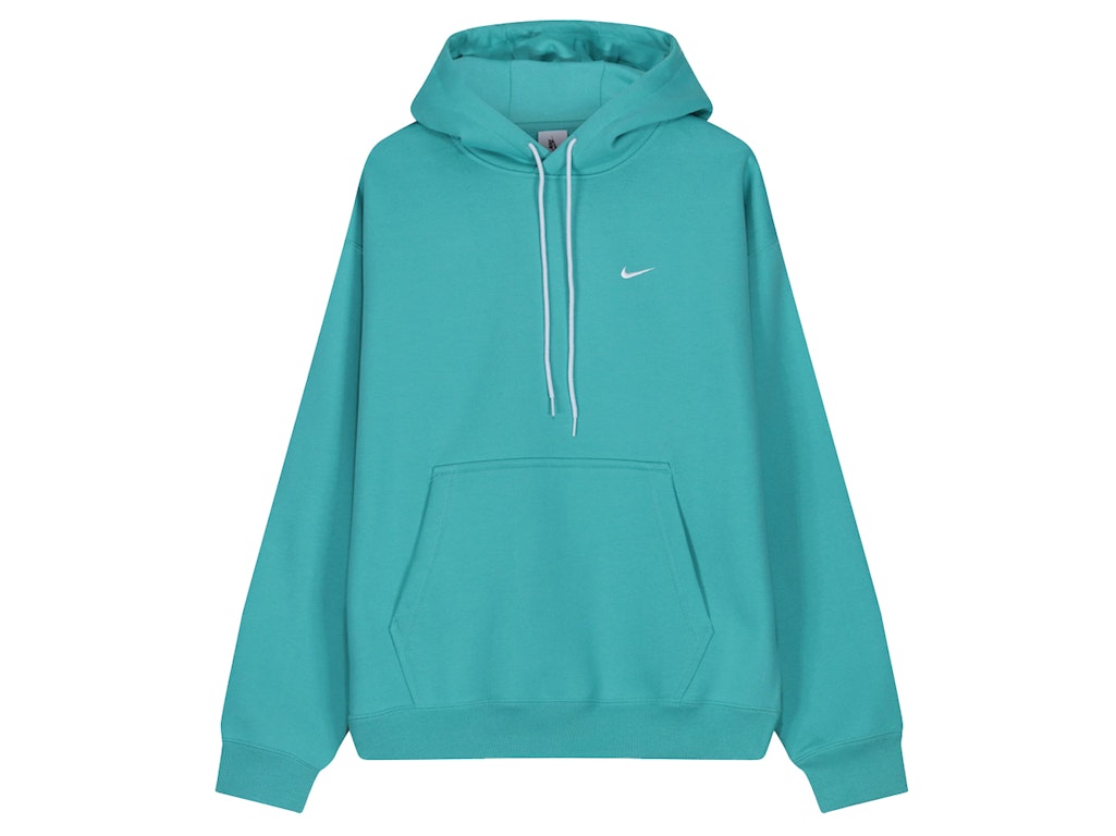 Pre-owned Nike Solo Swoosh Fleece Hoodie Washed Teal/wit