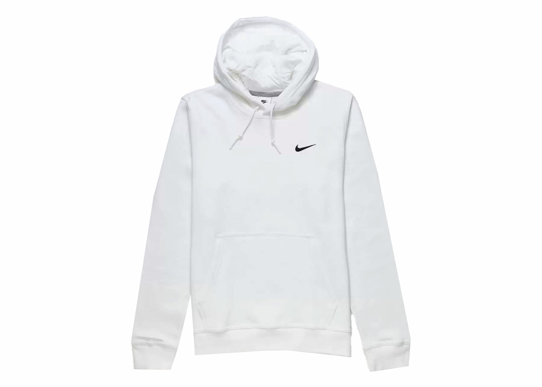 Pre-owned Nike Solo Swoosh Fleece Pullover Hoodie White/black