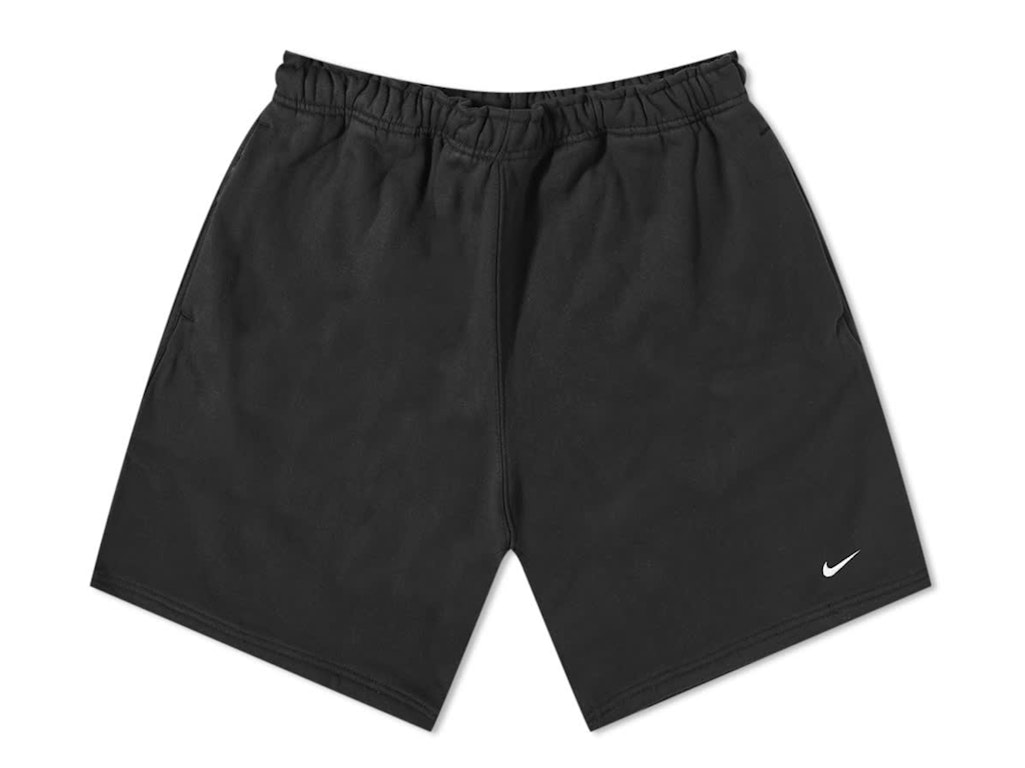 Pre-owned Nike Solo Swoosh Fleece Shorts Black/white