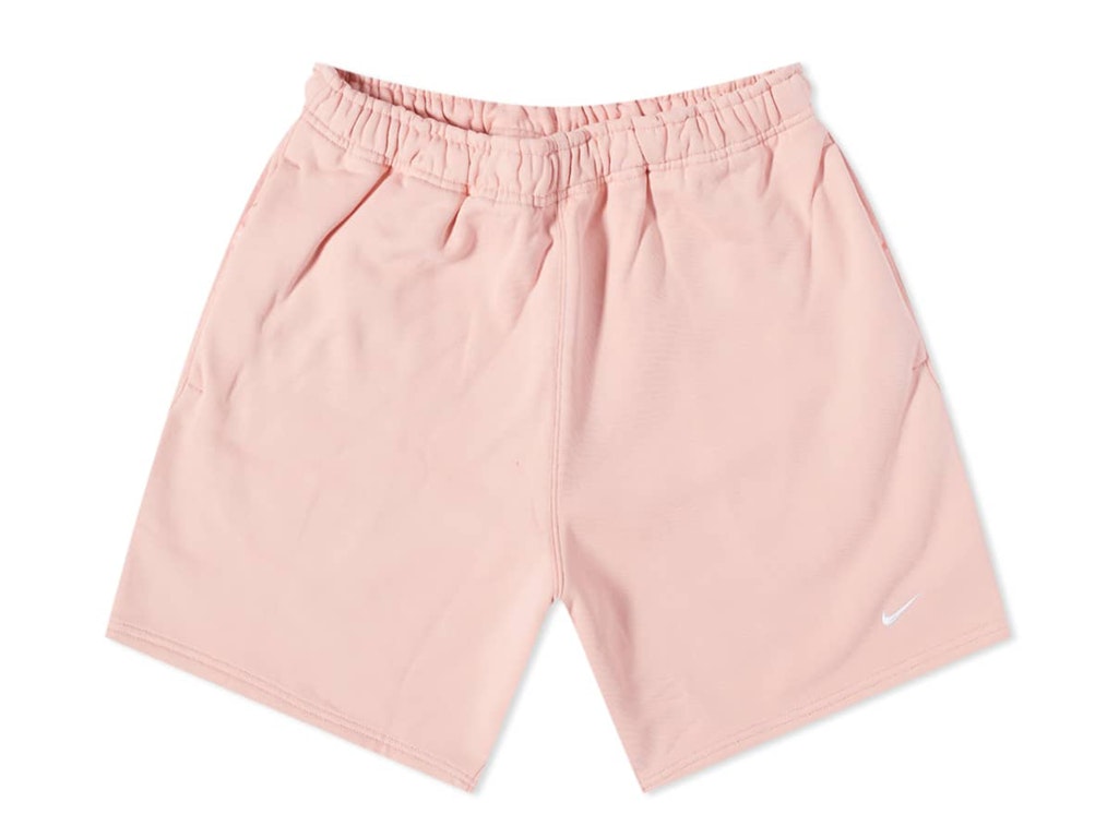 Pre-owned Nike Solo Swoosh Fleece Shorts Bleached Coral/white