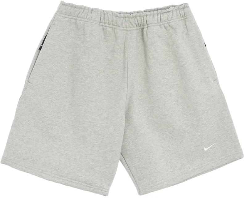 Nike Solo Swoosh Fleece Shorts Grey - DK GREY HEATHER/WHITE