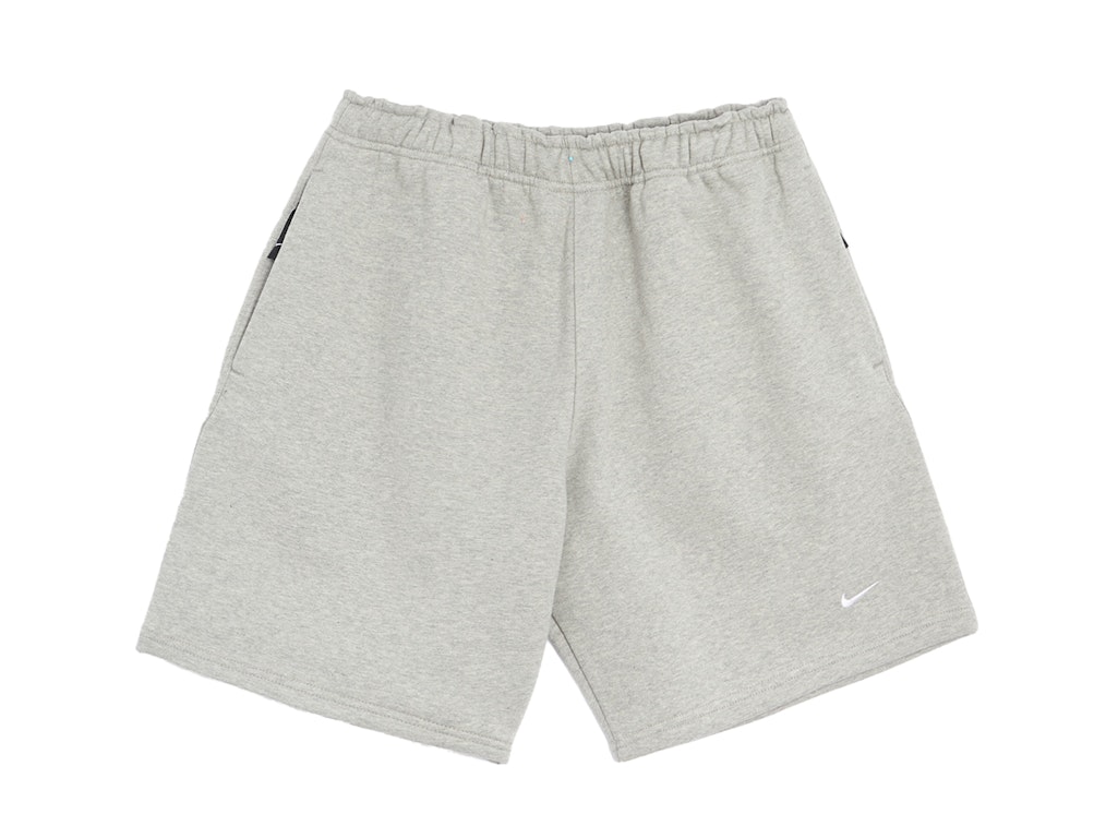 Pre-owned Nike Solo Swoosh Fleece Shorts Dark Grey Heather/white