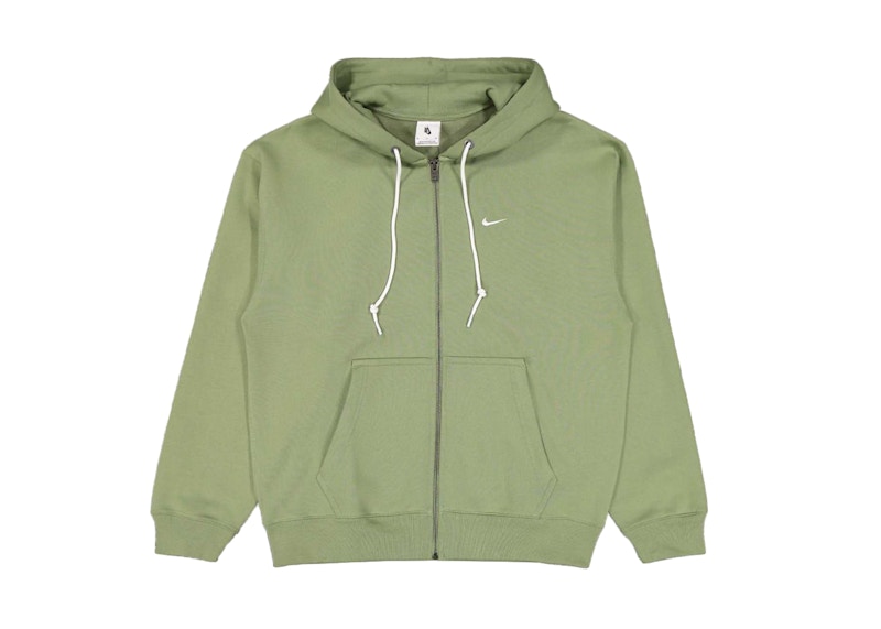 Nike Solo Swoosh Full Zip Hoodie Oil Green White Hombre US