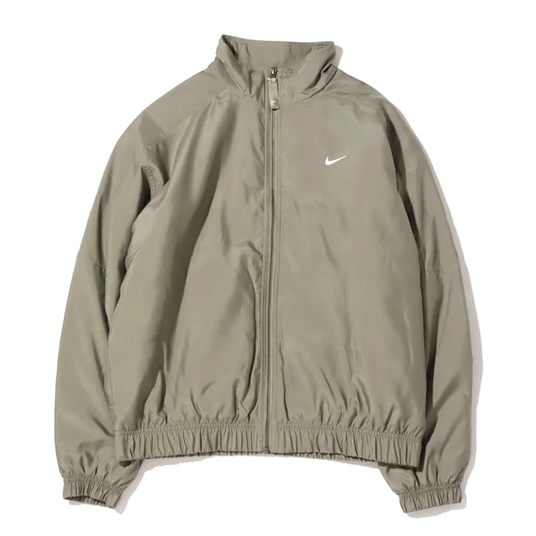 Pre-owned Nike Solo Swoosh Satin Bomber Jacket (asia Sizing) Light Army