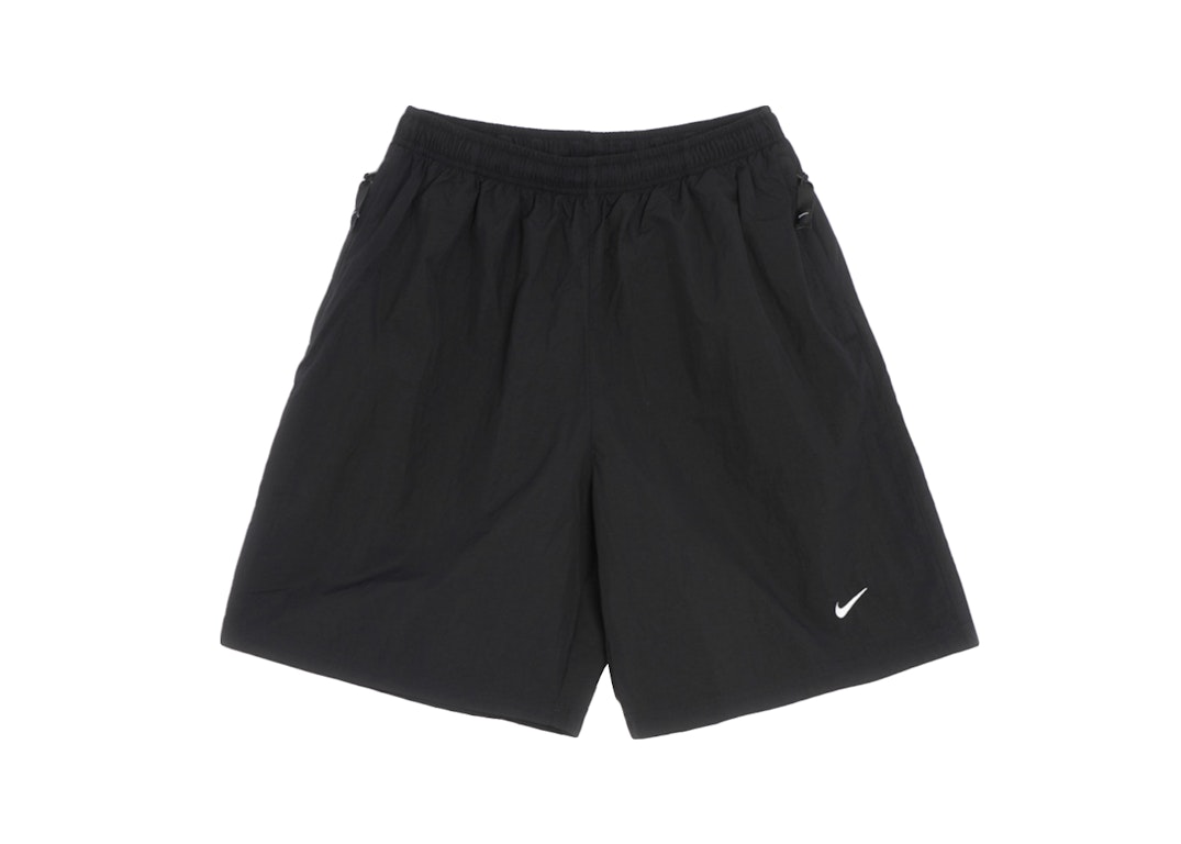 Pre-owned Nike Solo Swoosh Woven Shorts Black/white