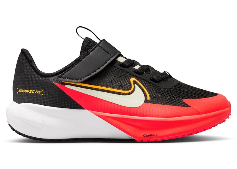 Nike Sonic Fly Crimson Volt Sneakers in Black/Laser Orange/Bright Crimson