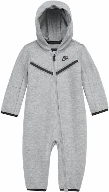 US FW22 Coverall Nike Infant Full-Zip - Sportswear Baby Fleece Dark - Tech Grey Heather