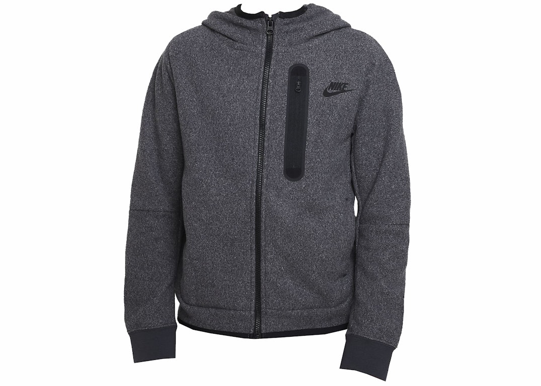 Pre-owned Nike Sportswear Kids' Tech Fleece Winterized Full-zip Hoodie Dark Smoke Grey/black