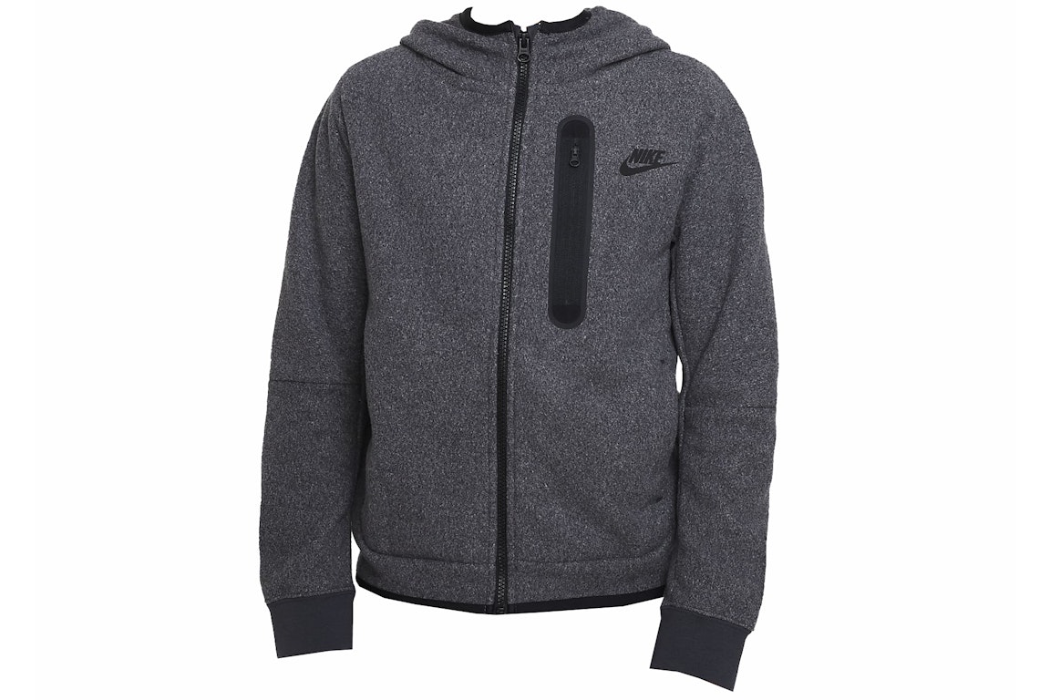 Pre-owned Nike Sportswear Big Kids' Tech Fleece Winterized Full-zip Hoodie Dark Smoke Grey/black